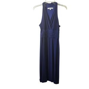 Evan Picone Royal Blue Midi Maxi Wedding Cocktail Event Dress Halter  Formal 6